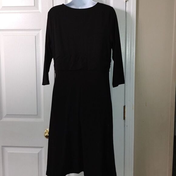 Talbots  black  3/4th sleeve dress  Sz LP - Picture 5 of 6